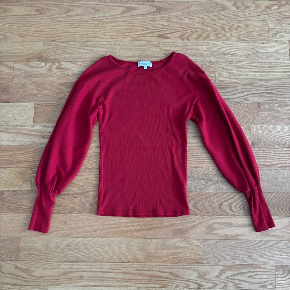 Michael Stars Vibrant Red Long Sleeve Top
